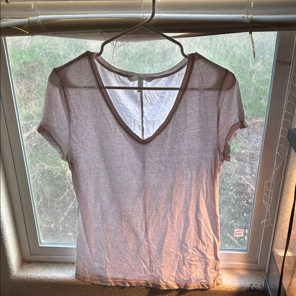 Victoria's Secret White V-Neck Short Sleeve Tee